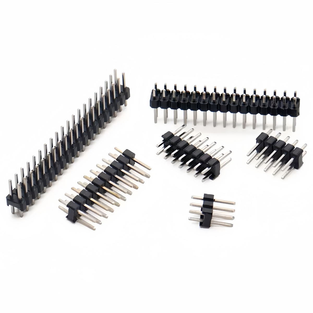 2.54mm Double Row Male 2~40P Breakaway PCB Board Pin Header Connector Strip Pinheader 2 * 2/3/4/6/8/10/12/15/20/40P For Arduino