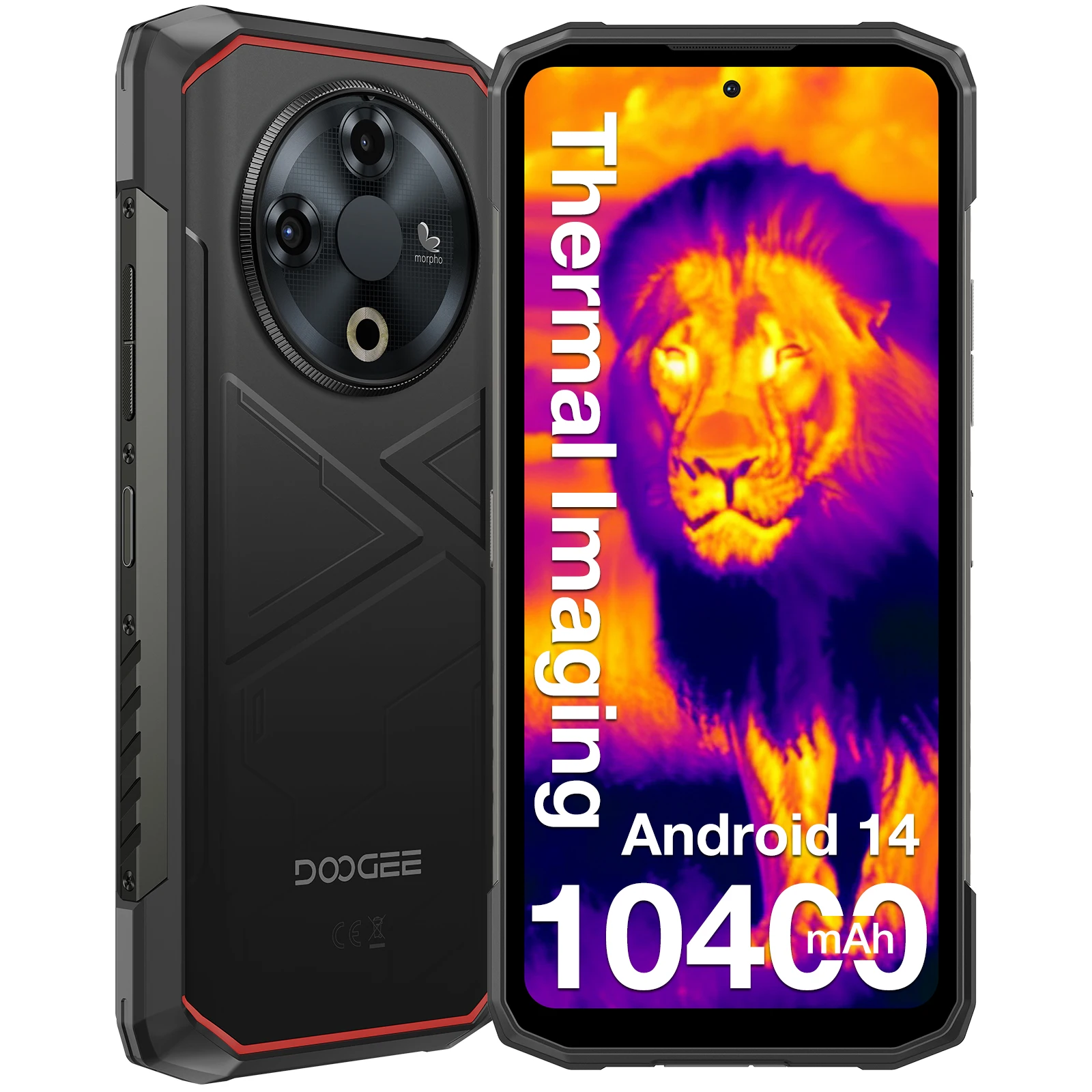 Anteprima mondiale DOOGEE Fire 6 Telefono robusto Display da 6,56 pollici 90 Hz 6 GB RAM 256 GB ROM 50 MP AI Fotocamera principale 10400 mAh/18 W Android 14