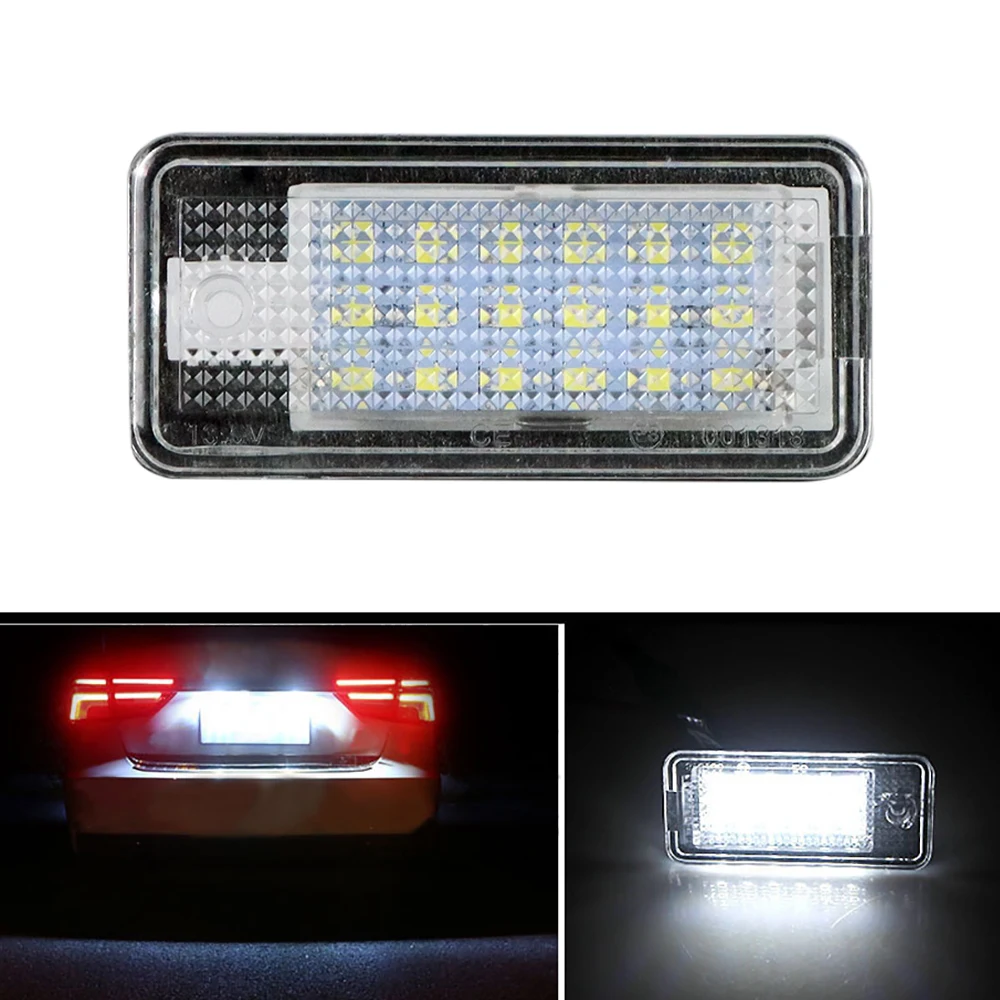 2 uds 18 LED Auto Canbus coche LED número luz de matrícula 12V para Audi A3 A4 A6 A8 B6 B7 Q7