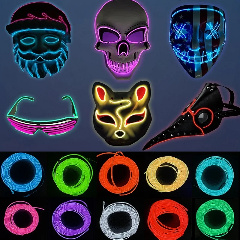 1M/3M/5M/10M Flexible Neon Light EL Wire Led Neon Dance Party Atmosphere Decor Lamp RopeTube Waterproof Multicolor Led Strip
