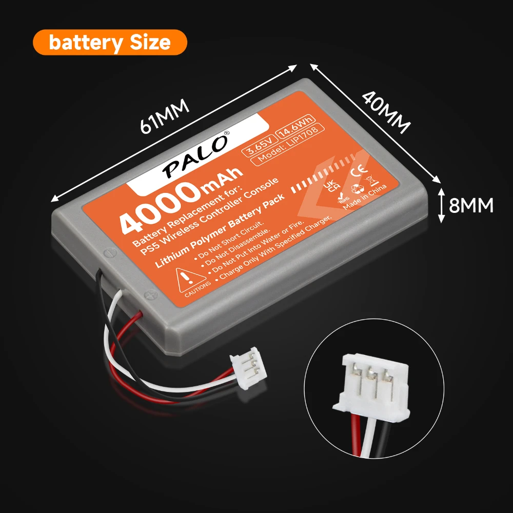 4000mAh PS5 PS 5 Wireless Controller Battery for Sony Playstation 5 LIP1708 Dualsense Gamepad Controller CFI-ZCT1W CFI-ZCT1J