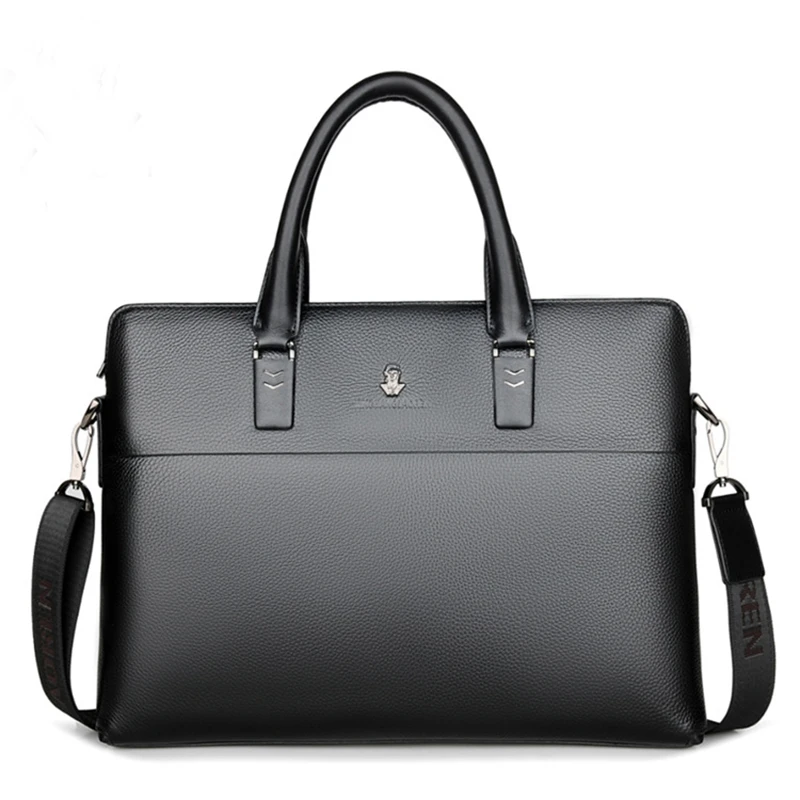 High Capaci Genuine leather Briease for Men Casual Busin Handbag oulder Bag File Bag Trendy Double Zipper Top Handle Bag 2025