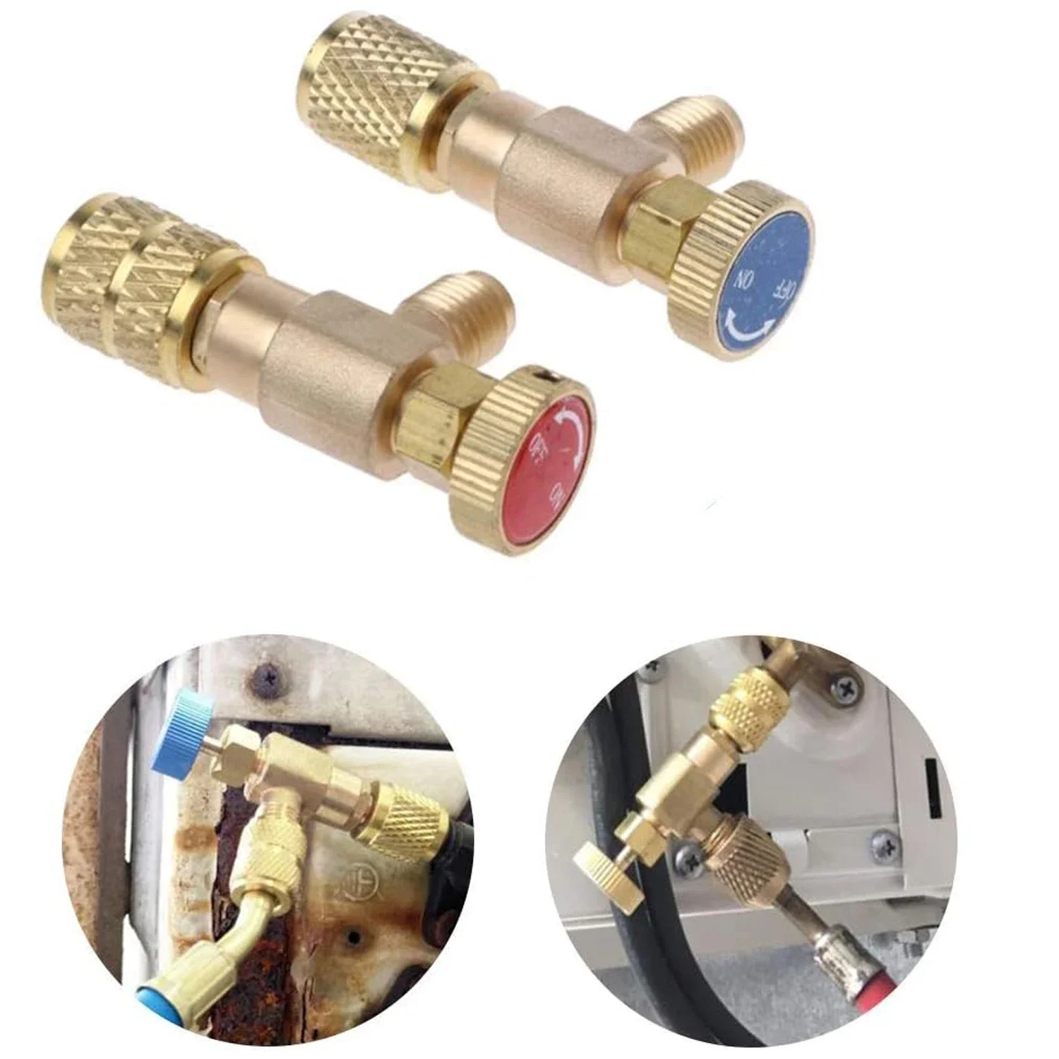 R410 R22สารทำความเย็นวาล์วชาร์จเครื่องปรับอากาศสารทำความเย็นเหลววาล์วนิรภัยทองแดงและฟลูออรีน