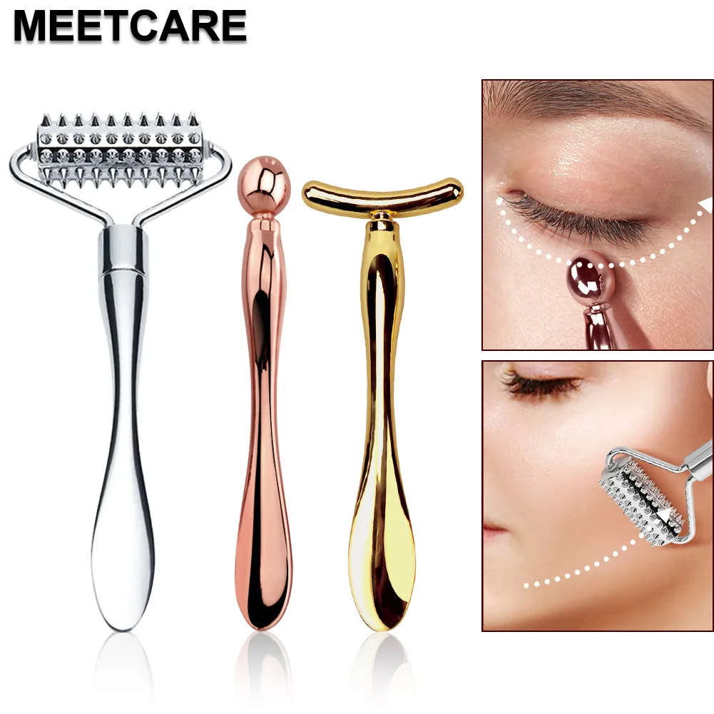 Mini palo de masaje de ojos 2 en 1, herramienta de cuchara de mezcla Facial, aplicador de ojeras, bolsa de ojos anticrema, estiramiento Facial