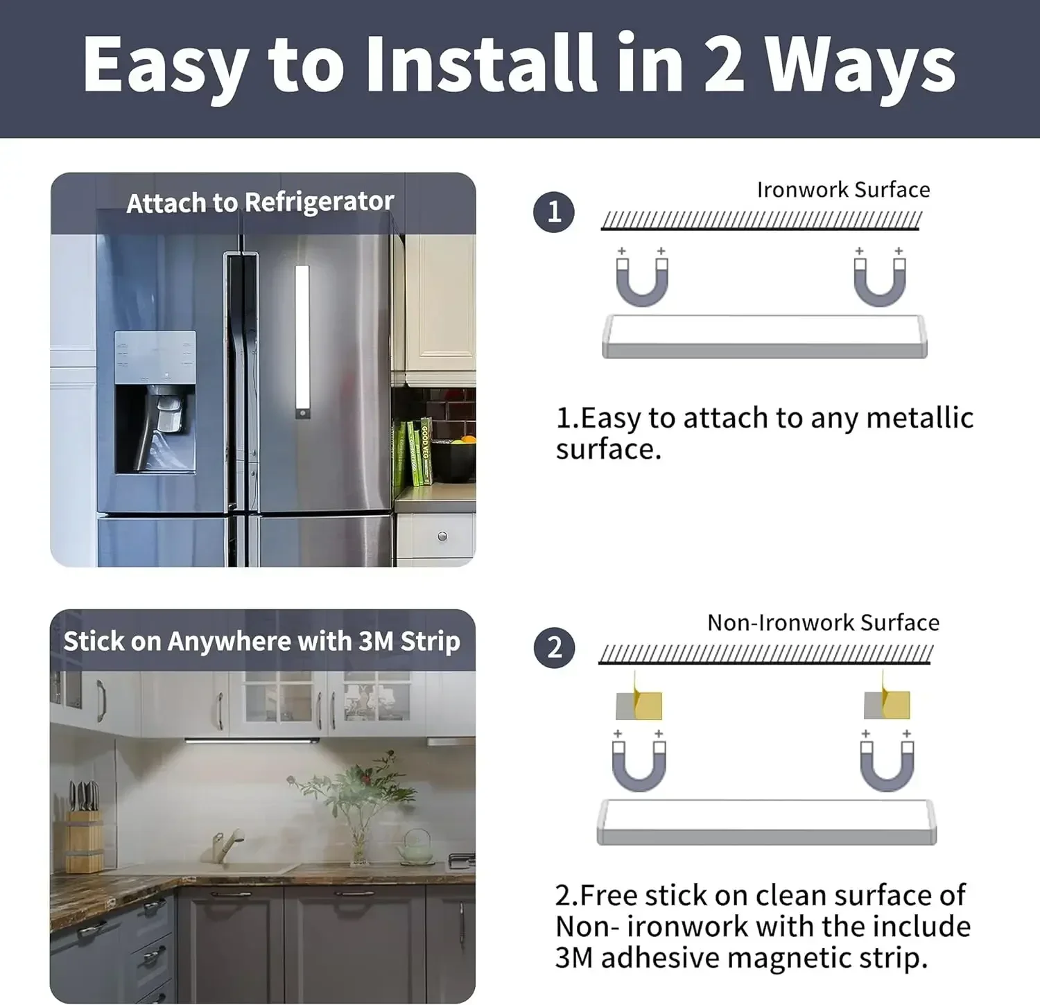 Xiaomi Night Light Motion Sensor LED USB Rechargeable 1000mAh Battery Cabinet  Lamp 3 Colors Dimming For Bedroom Kitchen Light