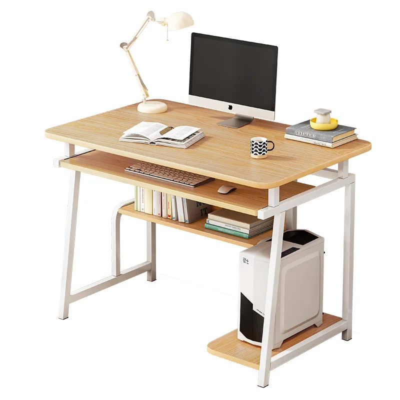 Small Computer Desk for Small Spaces,33.5" Inch Modern Writing Table with Monitor Storage Shelf for Home Office, Laptop Desk