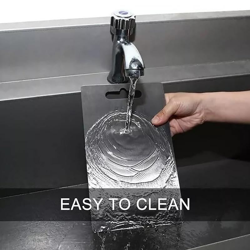 Tabla de cortar de titanio para cocina, acero inoxidable 304, doble cara, grado alimenticio