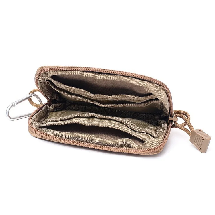 Bolsa tática edc para chaves ao ar livre, carteira, porta-moedas com compartimentos para cartões, pacote com zíper, acampamento, bolsa de cintura à prova d'água