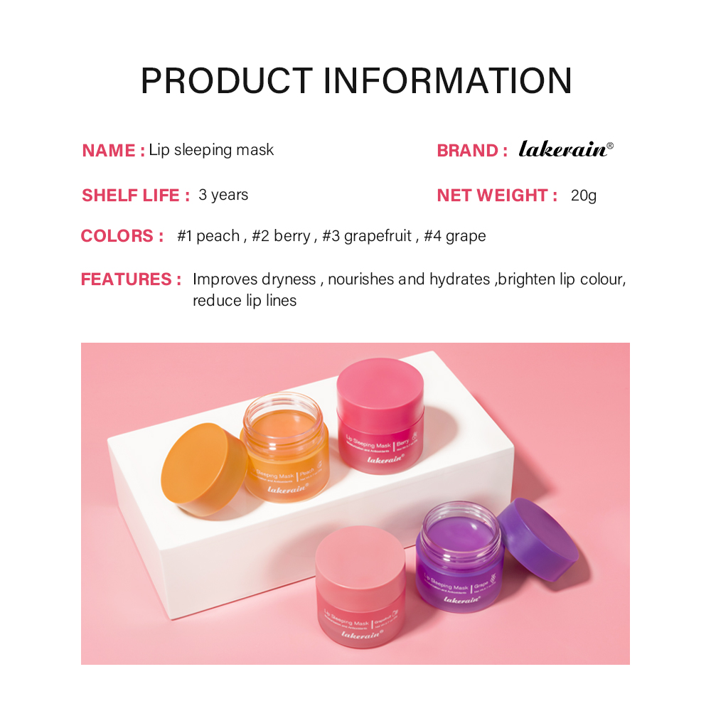 모이스춰 라이징 슬리핑 립 마스크 나이트 립 케어 유지 보수 페이드 립 라인은 구내염을 완화합니다 립 케어 제품 20g