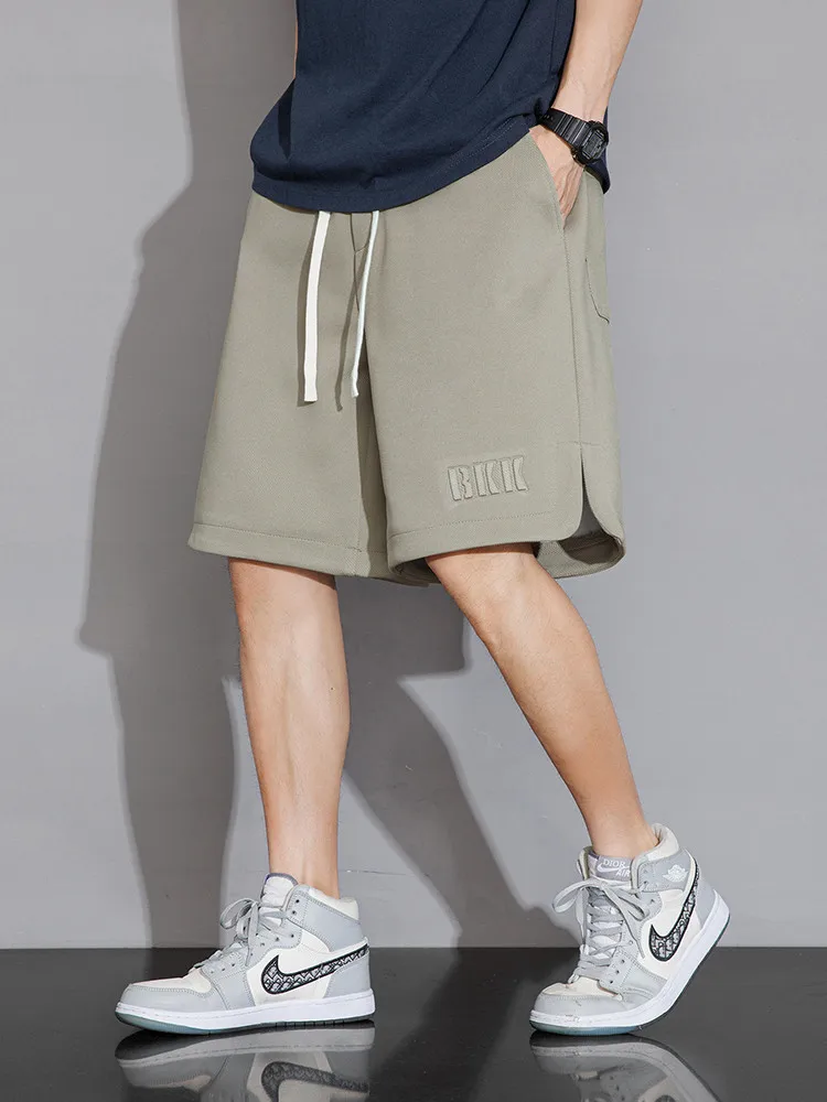 Sommer männer Sweat-Shorts Knie-Länge Gerade Lose Kurze Hosen Streetwear Kordelzug Einfarbig Casual Shorts Große Größe 8XL