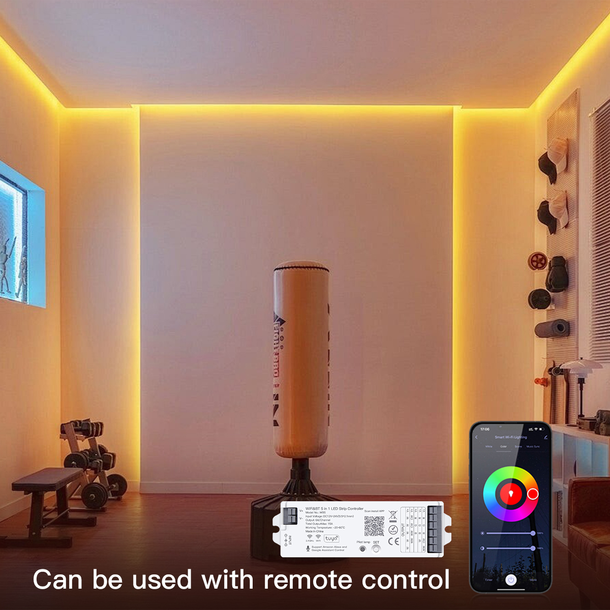 Dimmbarer led streifen rgb controller 12v-24v 5 in 1 led dimmer tuya smart alexa google home rgbw cct einfarbiger wifi lichtsc halter