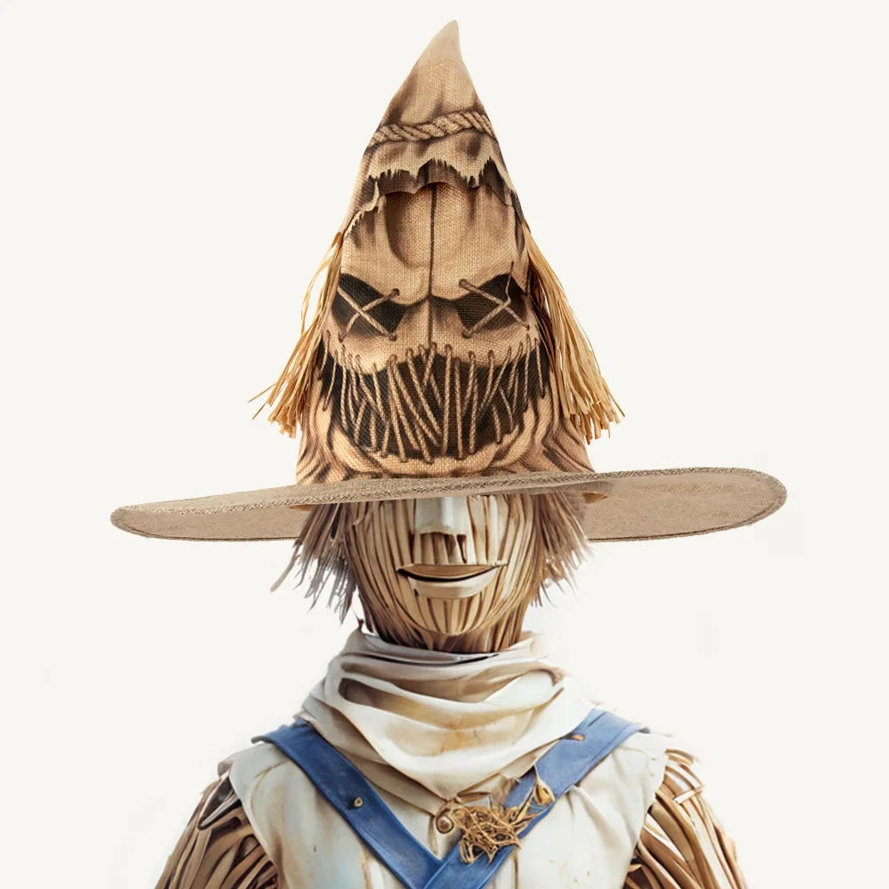 Coole Hexe, Vogelscheuche, Hut, Halloween-Kostüm-Set, 2025, neue Cosplay-Party-Requisiten, Tanz-Make-up-Zubehör