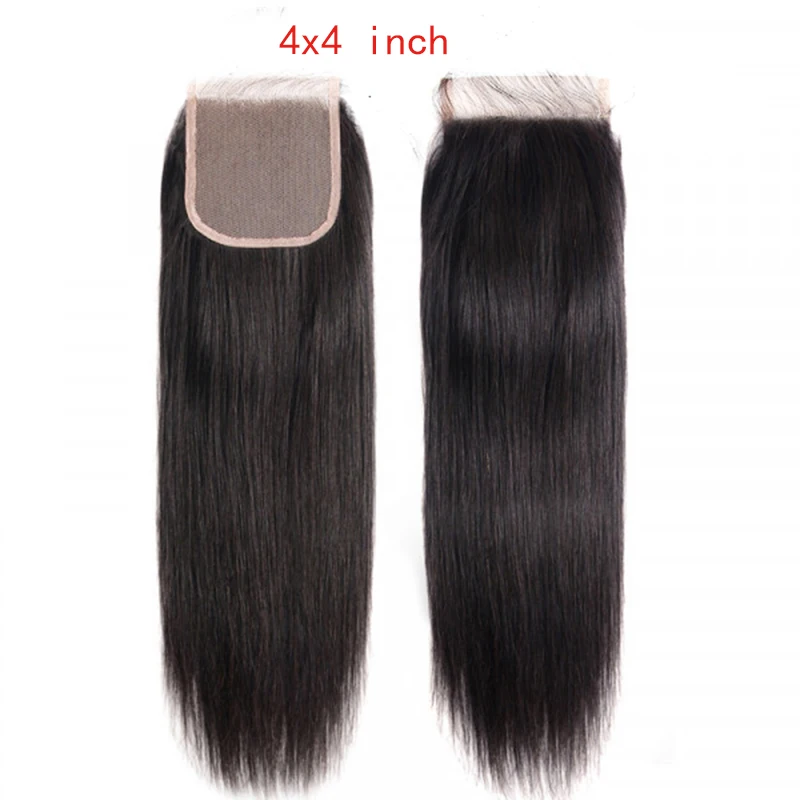 Cabelo humano brasileiro de Remy do fechamento frontal preto reto do laço, 4x4, 10 ", 12", 14 ", 16", 18 ", 20", 22 ", 24"