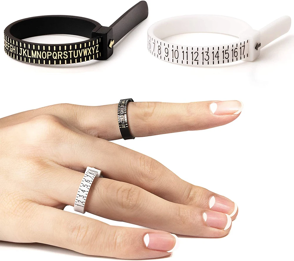 US/UK/EU/HK/JP Ring Sizer Finger Gauge Messen Lineal Skala Kunststoff Ring Sizer Schmuck Mess Werkzeug