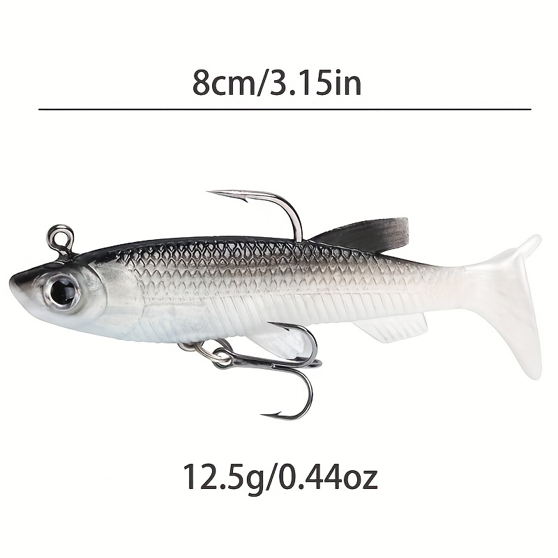 5pcs/Lot Jig Hook Silicone Soft Bait Set Swimbait 8cm 12.5g Fishing Wobblers Artificial Rubber Baits for Pike Bass Lure Tackle