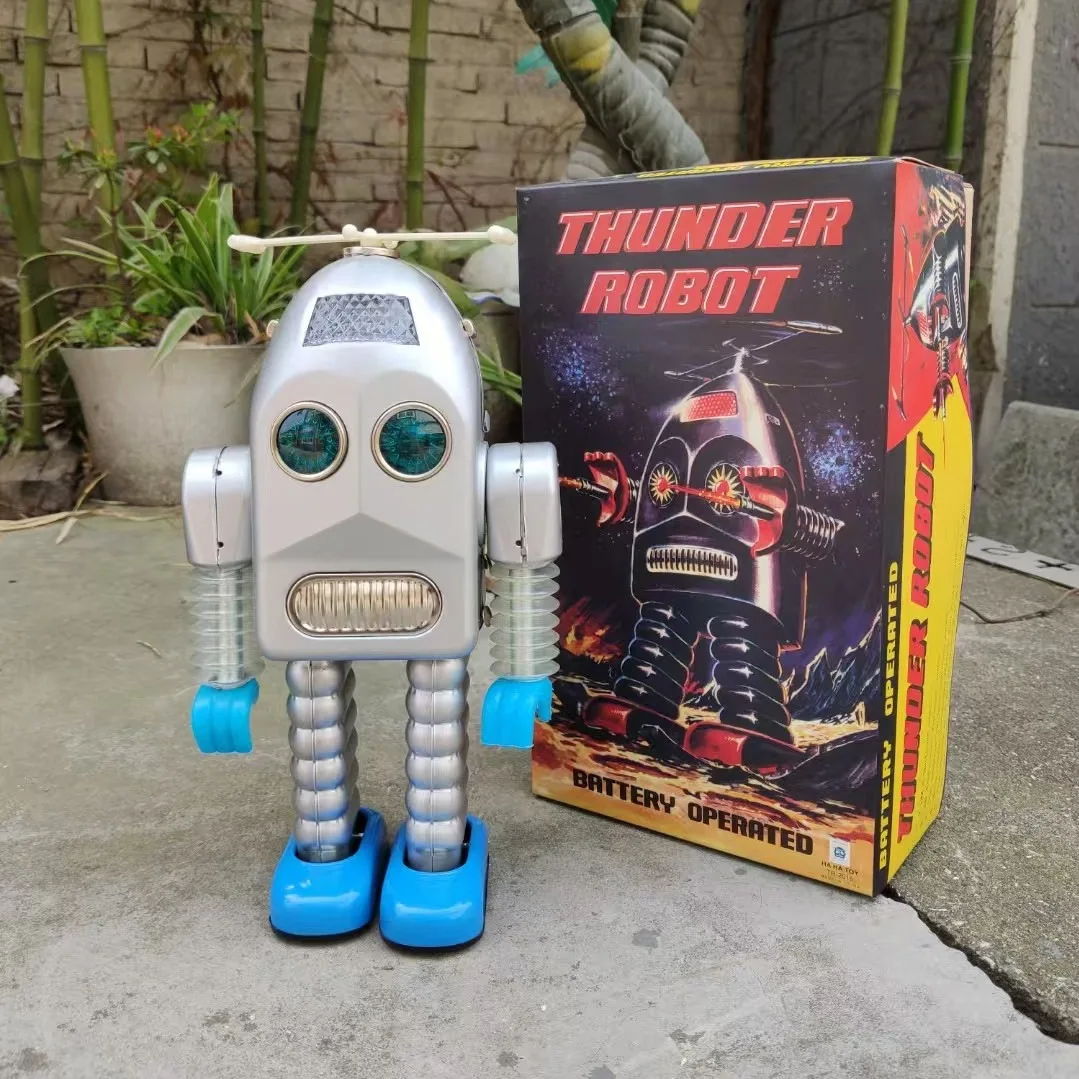 TR2015 電動フラッシュロボットビッグフェイスロボットクリエイティブギフトオーナメントブリキのおもちゃ