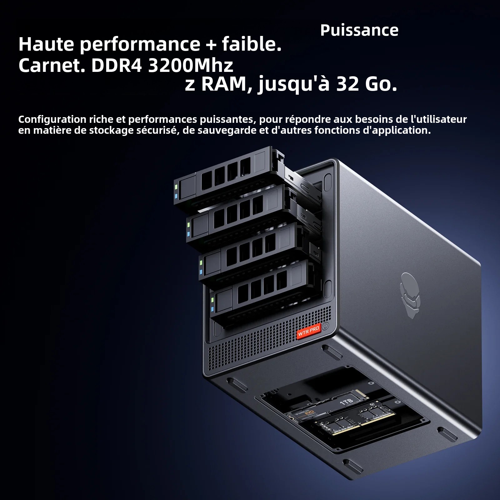 AOOSTAR-Mini PC avec 4 baies Nas WTR PRO, AMD Ryzen 7 5825u, prend en charge 2.5/3.5 pouces HDD x 4, NVcloser SSD x 1