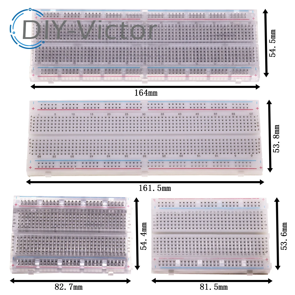 1pcs ใหม่ MB-102 MB102 Breadboard 830 จุด Solderless PCB Bread Board สีขาว/โปร่งใสทดสอบพัฒนา DIY สําหรับ Arduino
