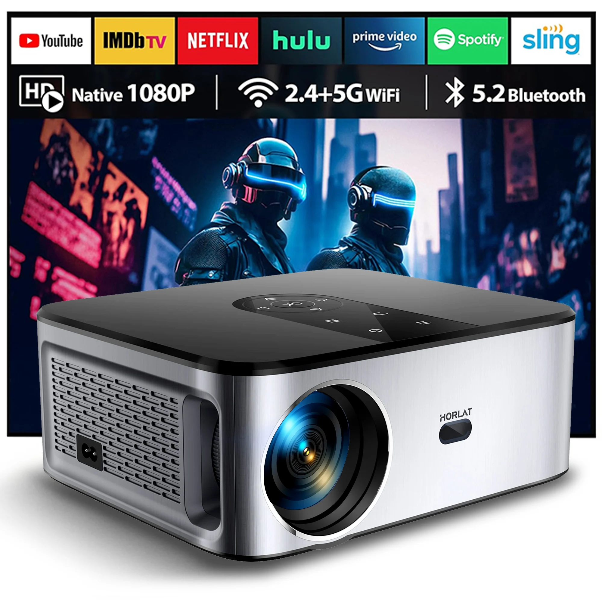 HORLAT T03 28000 люмен Android 4K светодиодный проектор Full HD 1080P видео 8K домашний кинотеатр авто Keystone 5G WiFi портативный проектор