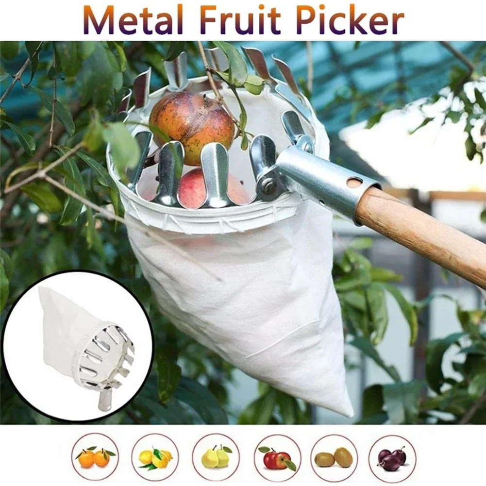 สวนผลไม้ Picker Head Orchard Apple Pears สีส้มสูงต้นไม้หยิบเครื่องมือผลไม้ Catcher กระเป๋าที่ถอดออกได้ฟาร์มผลไม้ Collector