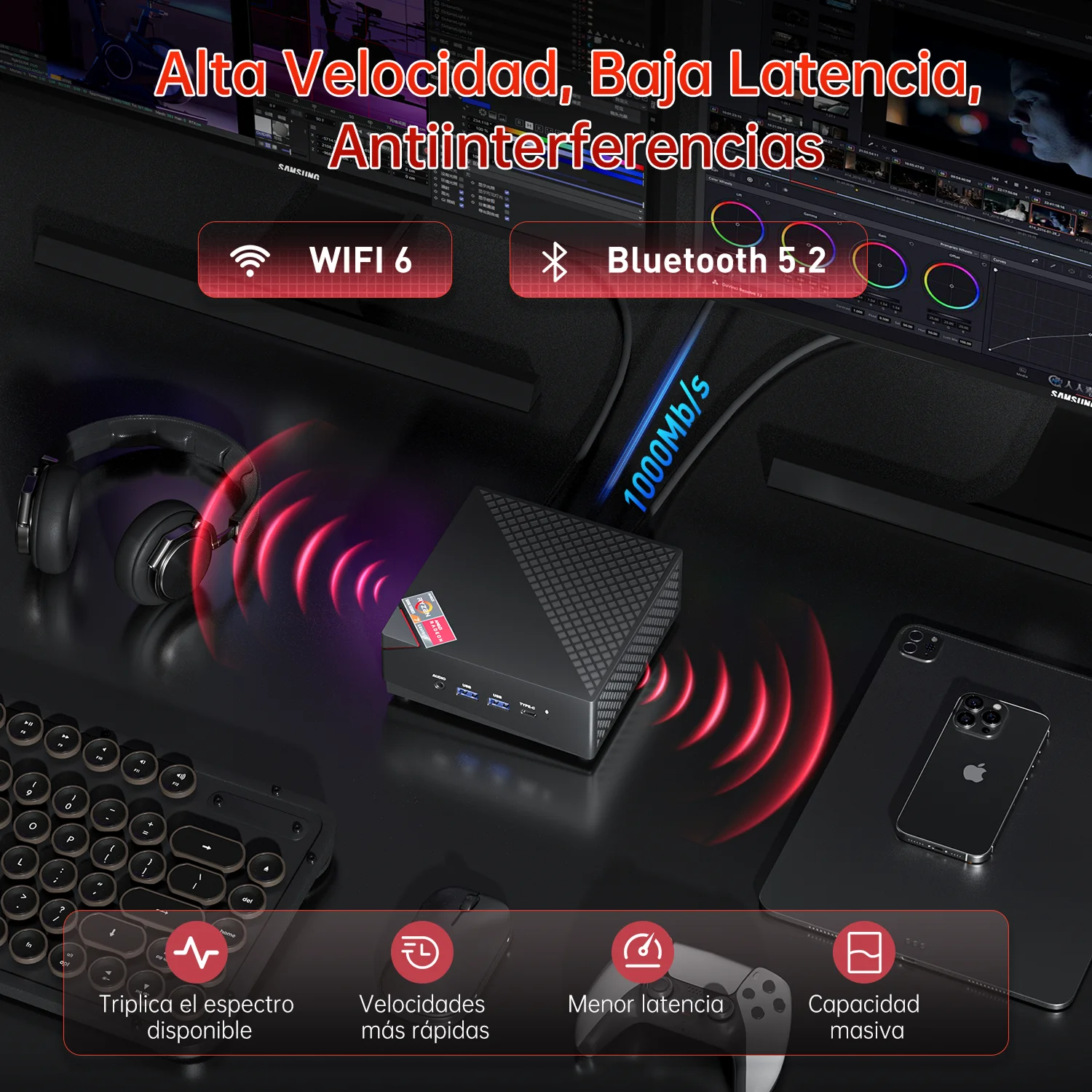 ACEMAGIC AM06PRO Mini PC AMD Ryzen 7 5825U do 4,5 GHz 32 GB DDR4 512 GB M.2 SSD Mini komputer stacjonarny z VESA do szkoły