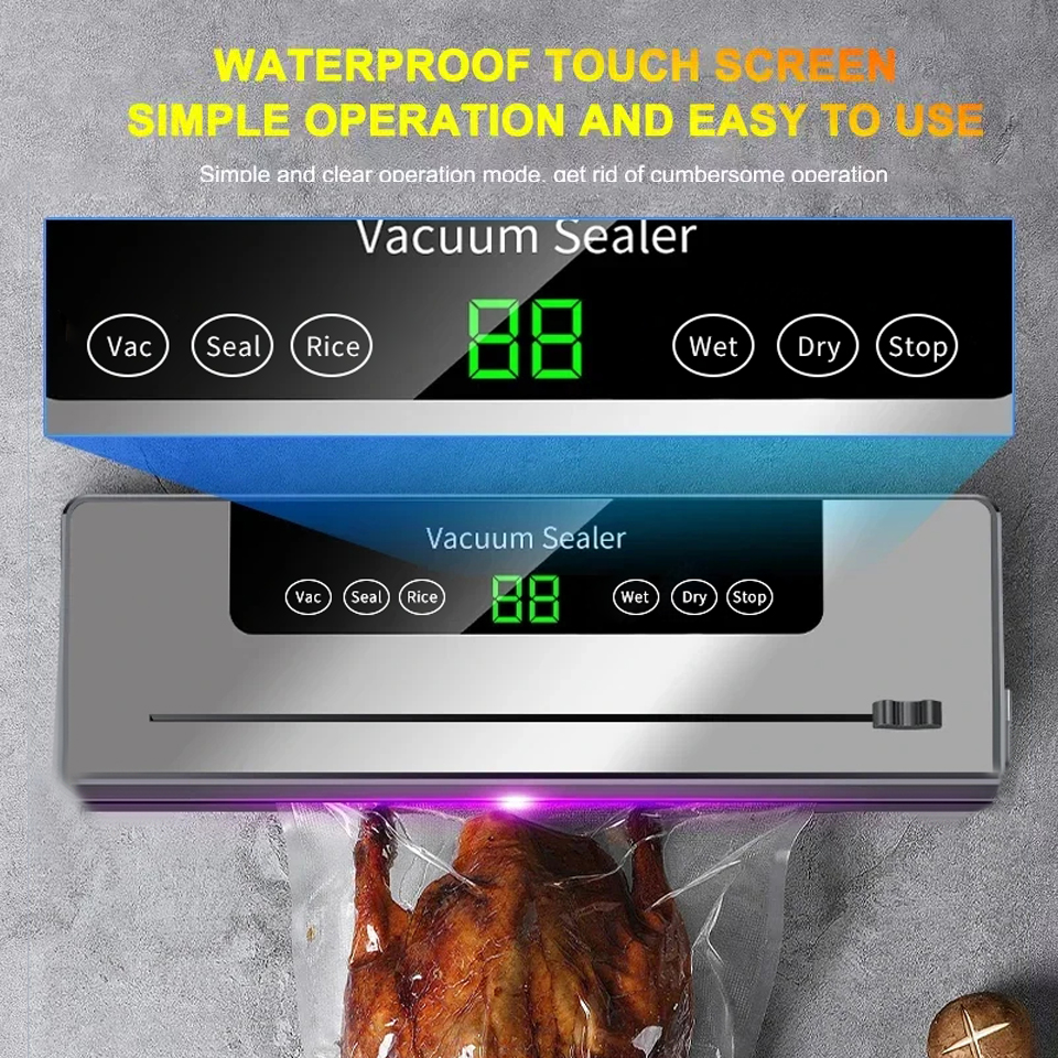 CENRR 食品真空シーラー機ウェットドライ UV キッチンストレージシール機内蔵カッター食品真空包装機