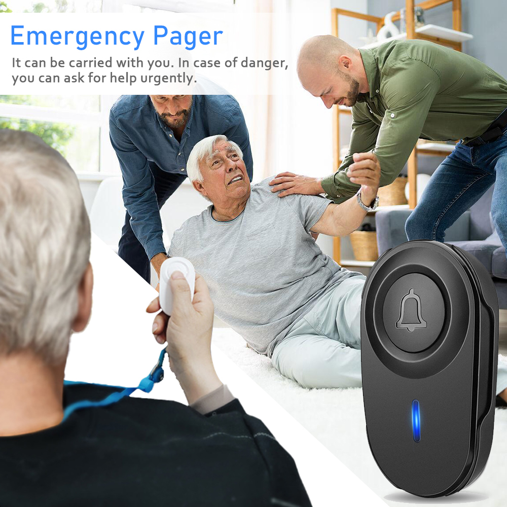 Elecotop-屋外用ワイヤレスドアベル,スマートホームウェルカムチャイム,長距離,55曲,80m-400m, 433mhz