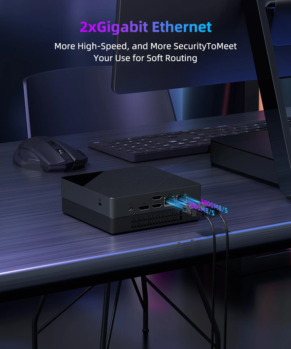 Aittact Mini PC AMD Ryzen7 7730U 4500U 4300U 5400U Desktop Gaming Computer WIFI5 BT4.0 DDR4 Triple Display Dual LAN