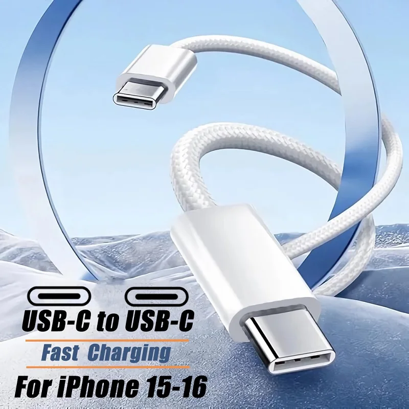 Cavo a colori da TIPO C a Tipo C per Apple iPhone16 PD 60W Ricarica rapida per Huawei Xiaomi Samsung Tipo C Accessori per cavi per tessitura