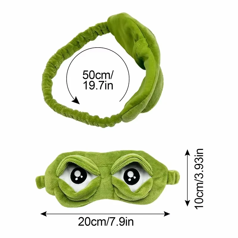 3D 슬픈 개구리 수면 마스크 자연 잠자는 눈가리개 커버 그늘 눈 패치 여성 남성 소프트 휴대용 눈 가리개 여행 눈가리개