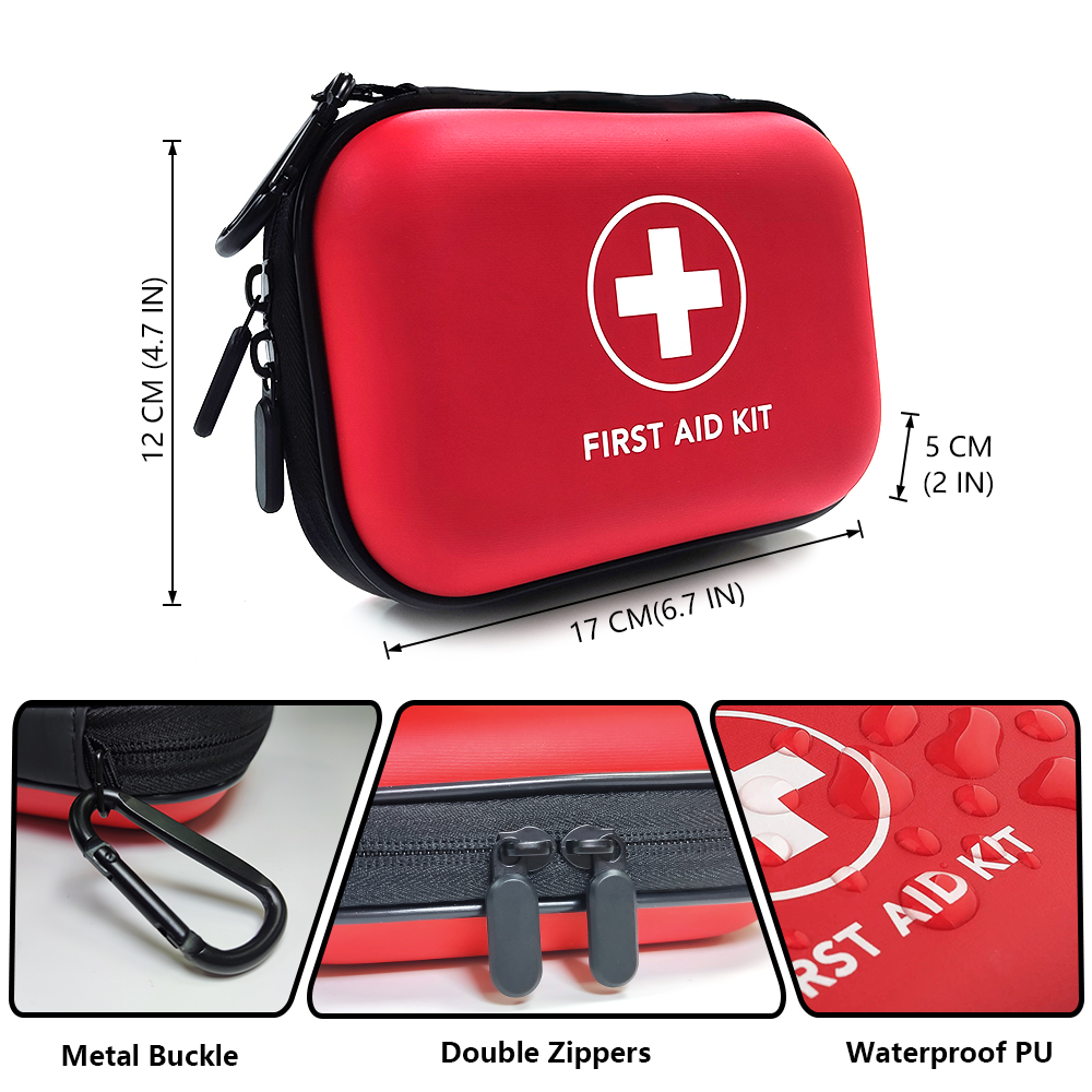 Venta al por mayor, 91 Uds., botiquín de primeros auxilios impermeable para viajes al aire libre, coche, caja médica pequeña para el hogar, botiquín de supervivencia de emergencia para acampar en el hogar
