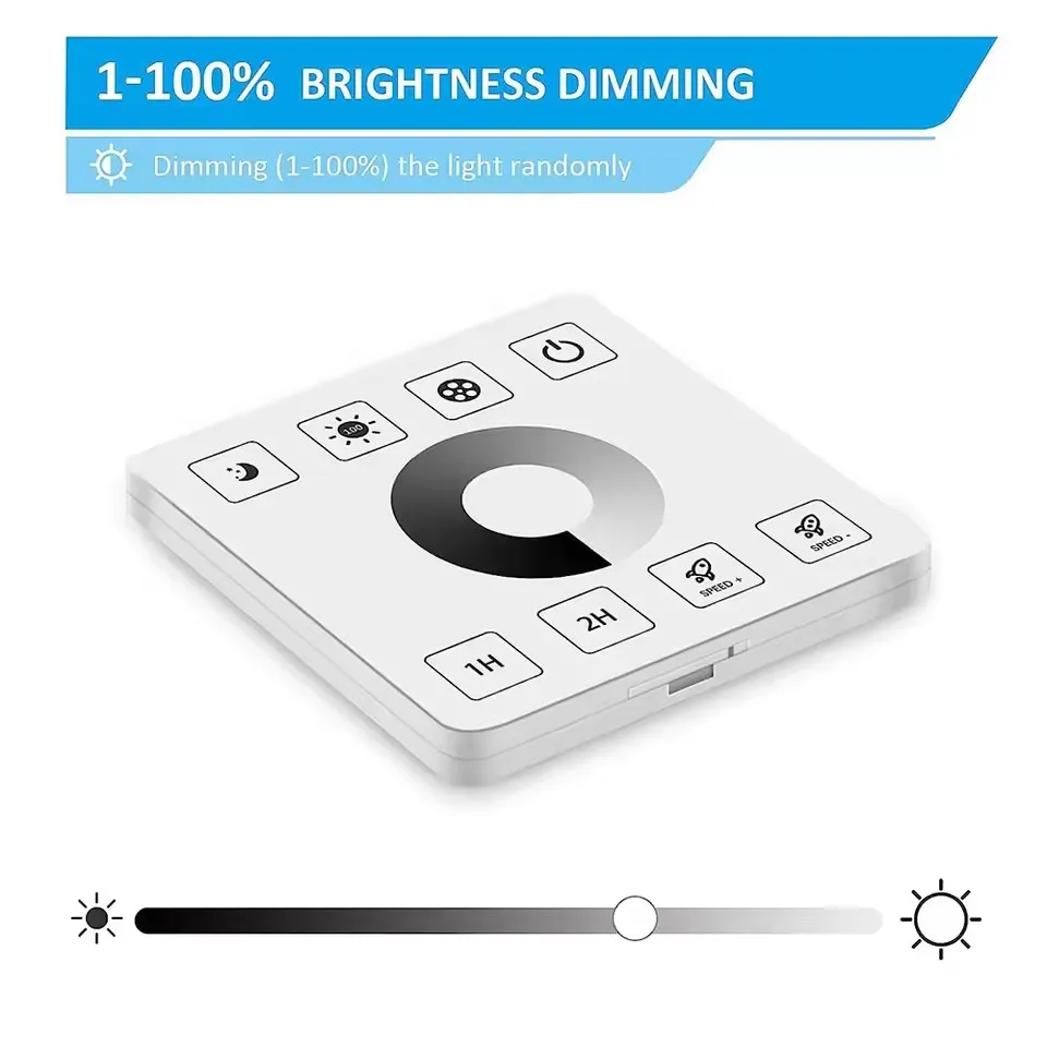 86 Touch Iron Shell 30A High-Power Wireless Wiring Free Single Channel LED Controller DC12-24V
