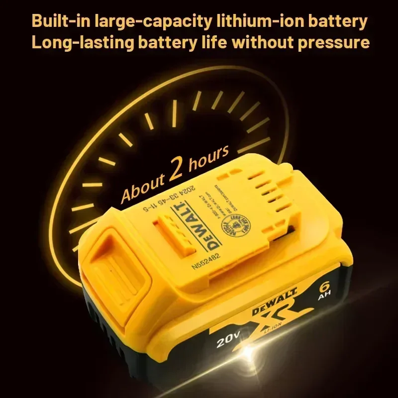 100% Genuine Dewalt 20V Battery, 2AH 5AH 6AH Rechargeable Lithium Ion Battery, Dewalt DCB200 Power Tool Replacement Battery