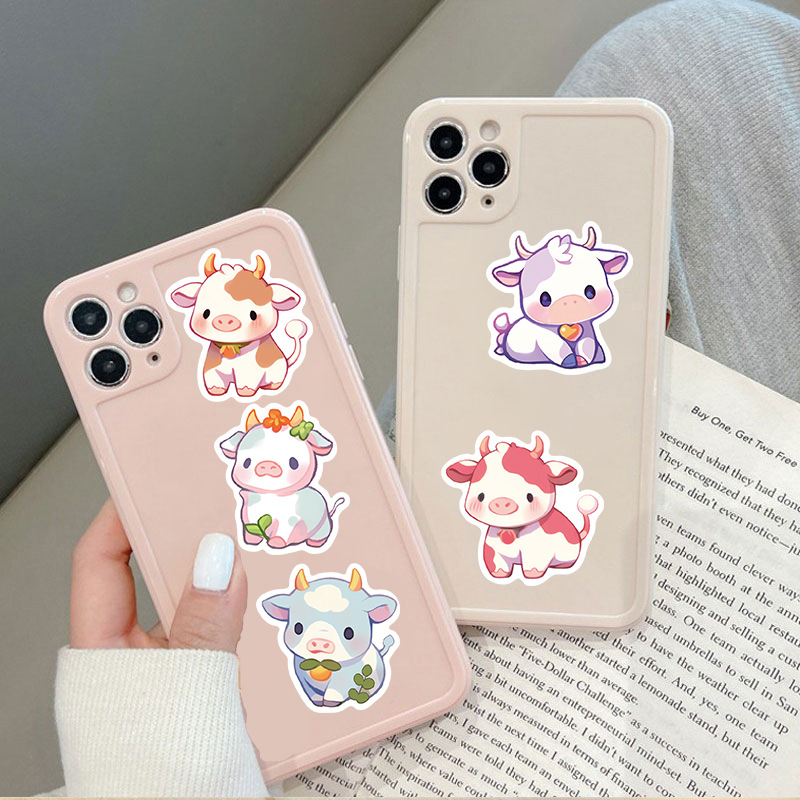 10/30/50 個かわいい虹牛 PVC 粘着ステッカー美的 DIY 韓国文具装飾スクラップブッキング学用品子供のため