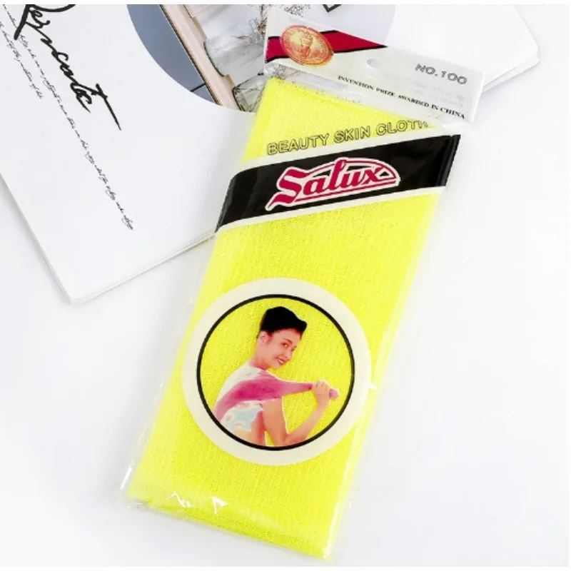 Beleza pele esfoliante pano toalha de lavagem do corpo japonês toalha de banho de náilon toalha de polimento da pele corpo volta purificador ferramenta
