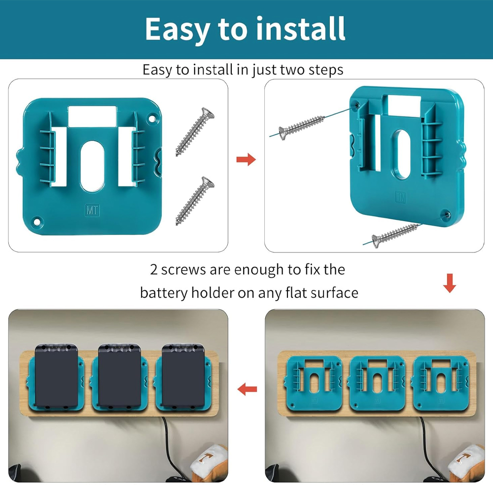 แบตเตอรี่สําหรับ Makita 18V Li-Ion แบตเตอรี่เครื่องมือเครื่องผู้ถือ Rack Wall Mount สําหรับ Makita BL1860 BL1850 BL1840 BL1830