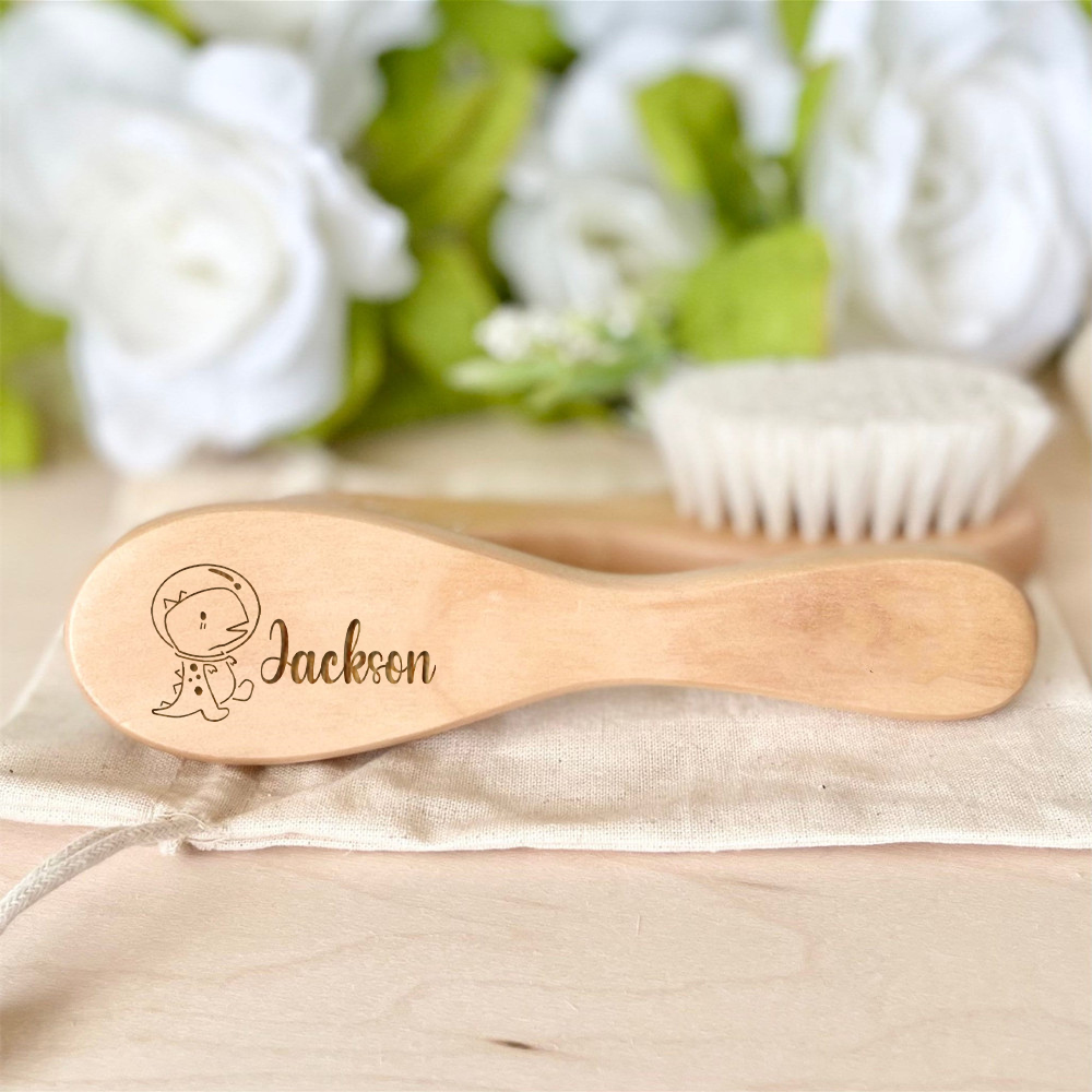 Cepillos para el pelo personalizados para bebé, cepillo para el pelo de madera para recién nacido con nombre personalizado, cepillo para peine infantil, regalos para cumpleaños/bautismo/aniversario, Baby Shower