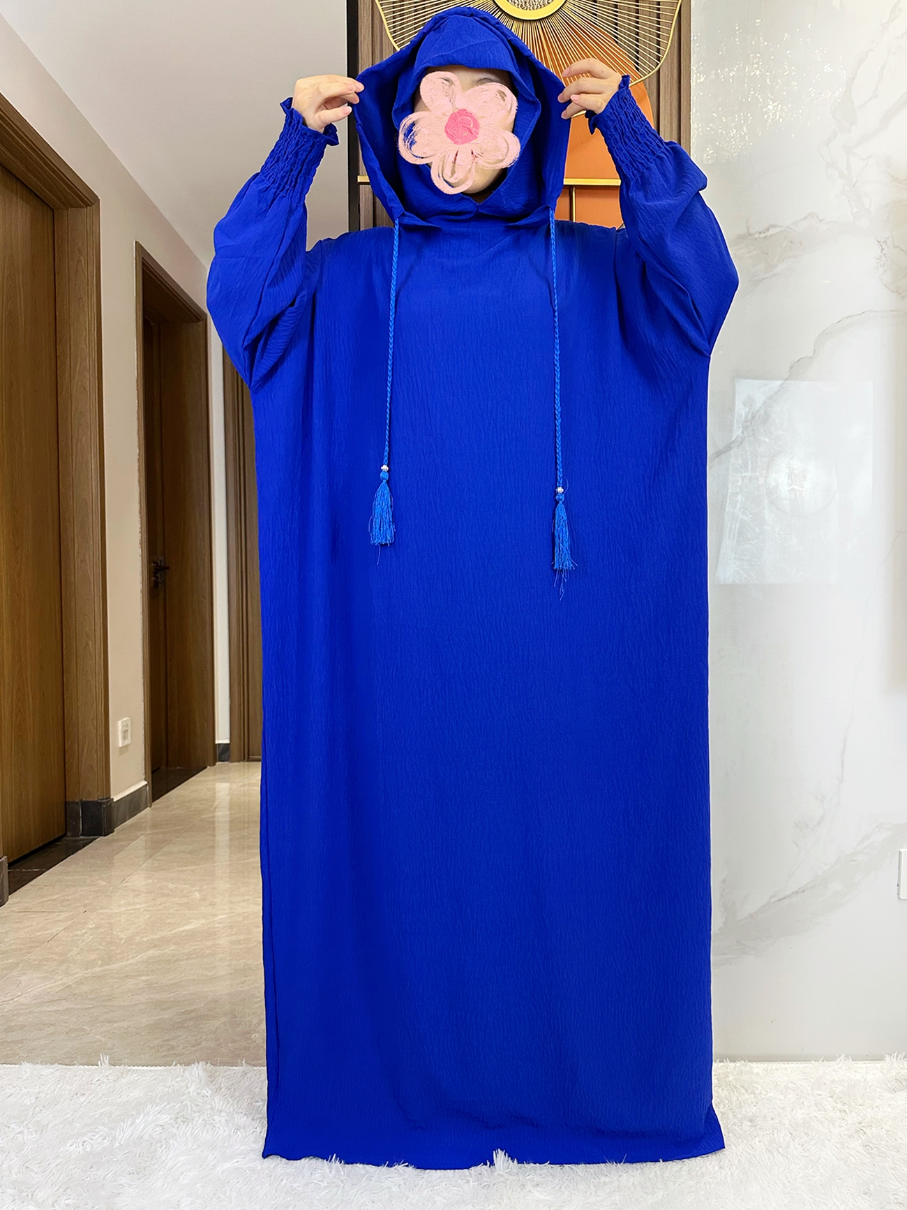 Mulheres algodão abayas muçulmano ramadan roupas de oração com capuz jalaba sólido casual batwing manga árabe oriental robe eid djellab