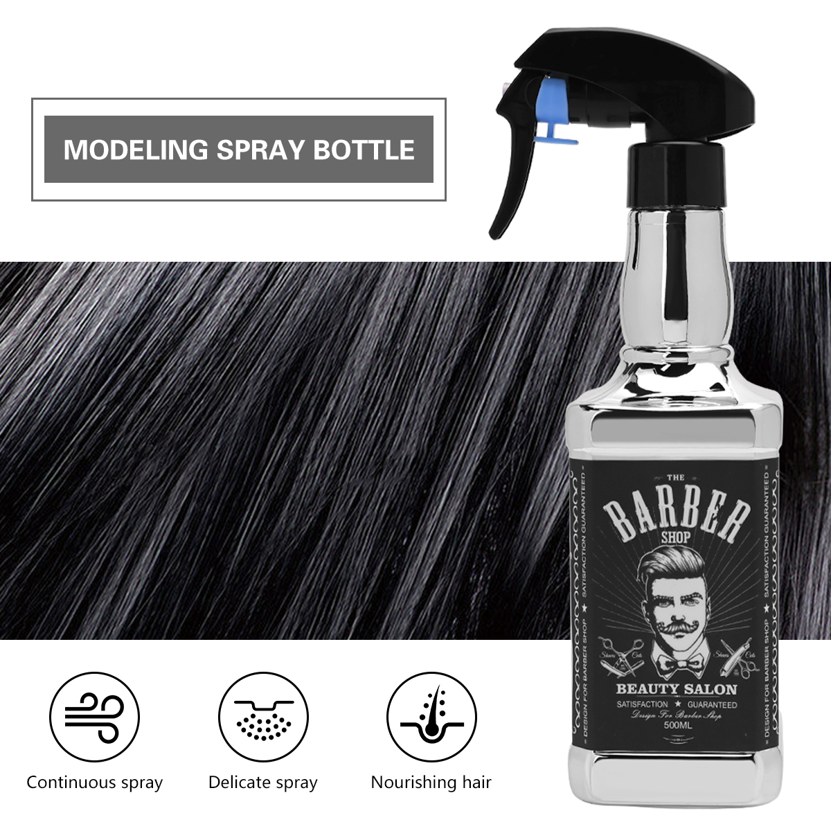 Spray de barbeiro para salão de beleza profissional, recarregável, névoa fina, regador vazio, pulverizador de água, acessórios de barbearia, ferramentas de cabelo
