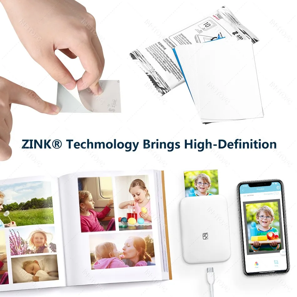 MT53 couleur Photo imprimante Portable téléphone Portable Mini poche Wifi Bluetooth Machine d'impression 2x3 pouces papier à dos collant