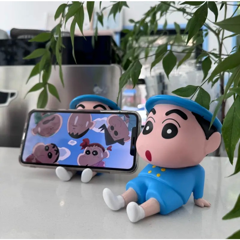 Anime Crayon Shin-Chan Handy Halter Desktop Ornamente Action-figuren Modell Statue puppe Spielzeug Geschenke