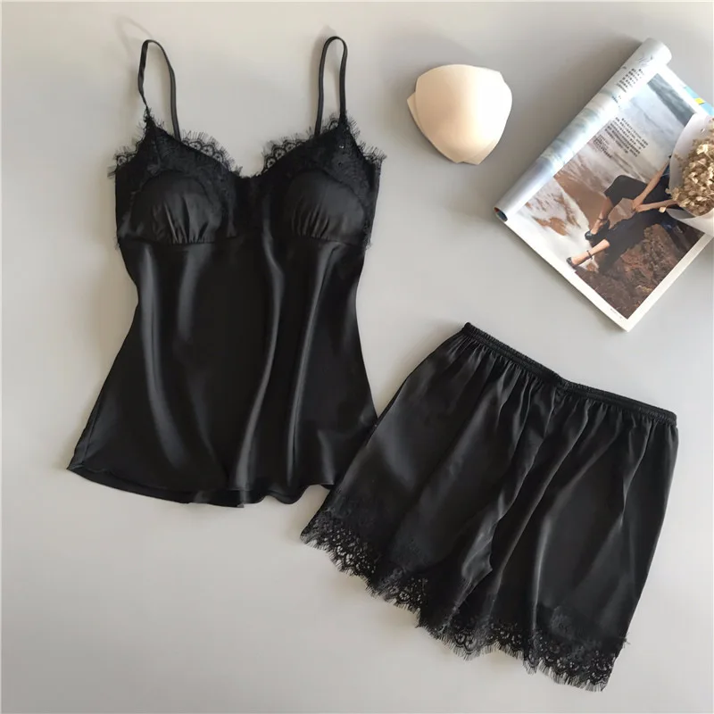 1 conjunto de pijamas femininos, pijamas sexy de renda com decote em v da moda, conjunto de calças de dormir, novos pijamas confortáveis