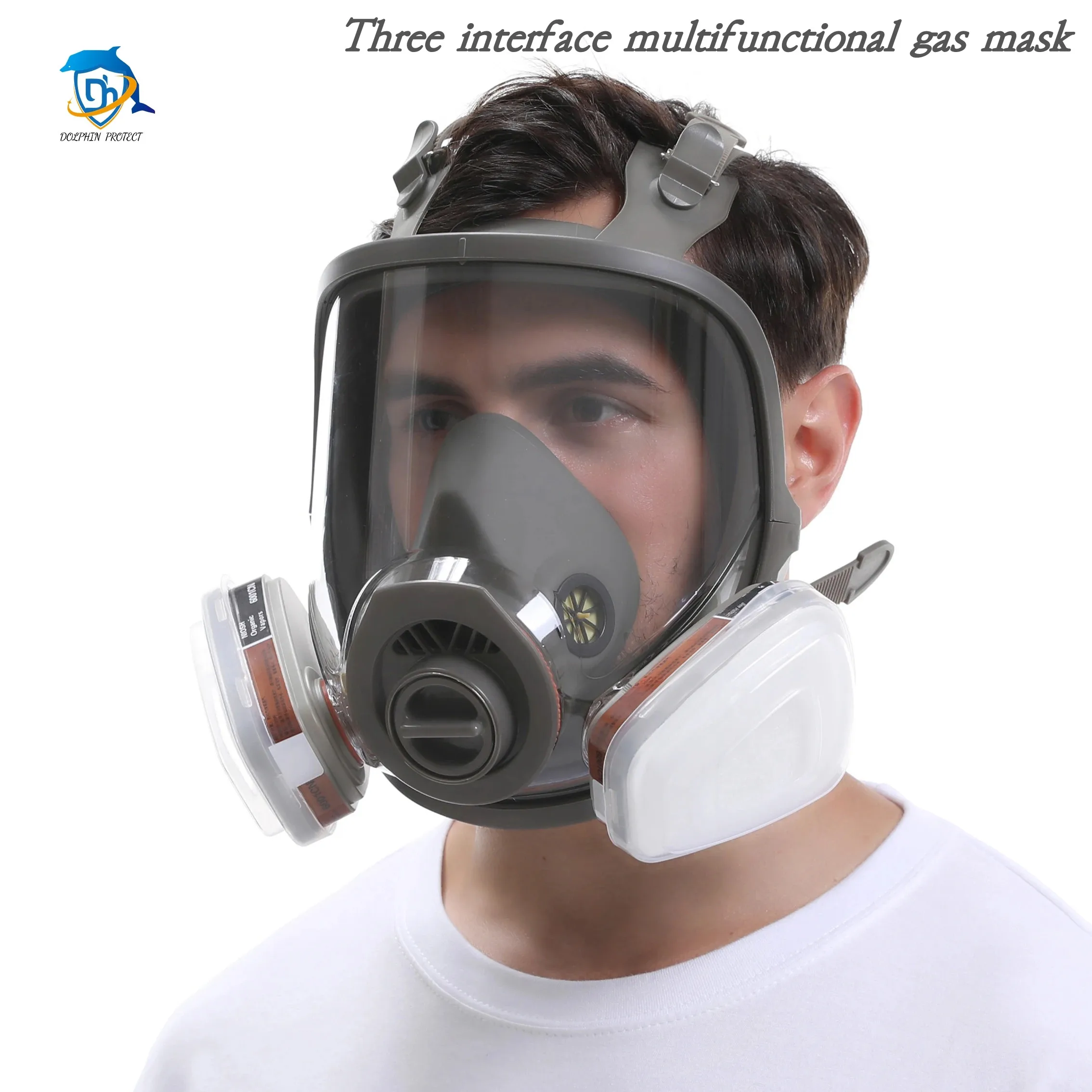 Mehrzweck-6800-Gasmaske mit drei Anschlüssen, industrielles Sprühen, austauschbarer Filter, organische Dampf, Schweißen, Sprühfarbe, Insektizid
