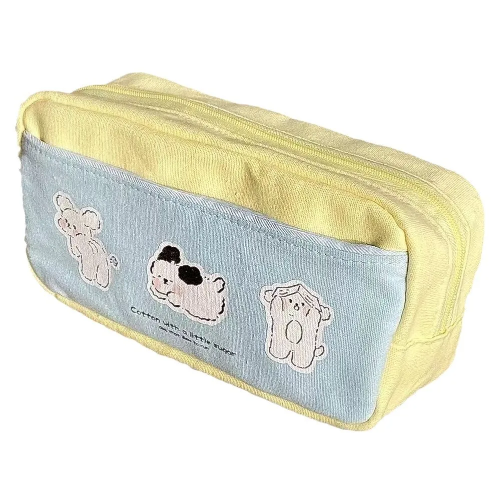 Astuccio per matite con cerniera con stampa di cuccioli Astuccio per cancelleria multifunzione Borsa portaoggetti carina per materiale scolastico per studenti