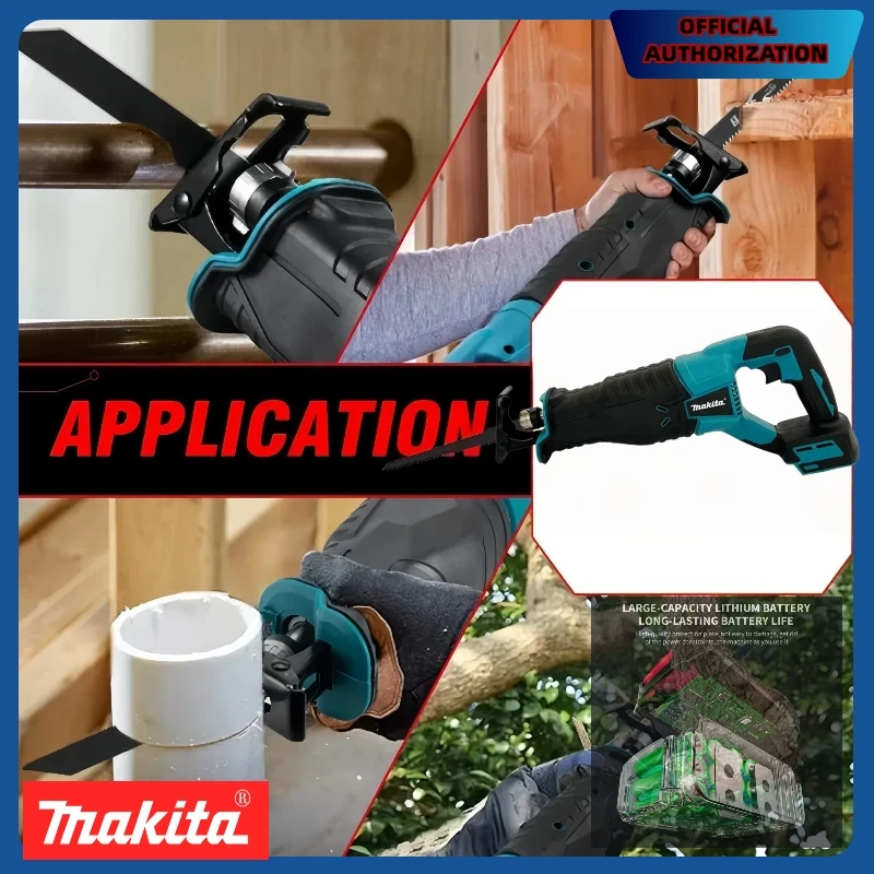 Makita Brushless Reciprocating Saw Reciprocating Saw Portable Cordless Power Tools With 4pcs Saw Blades For 20V18V Battery