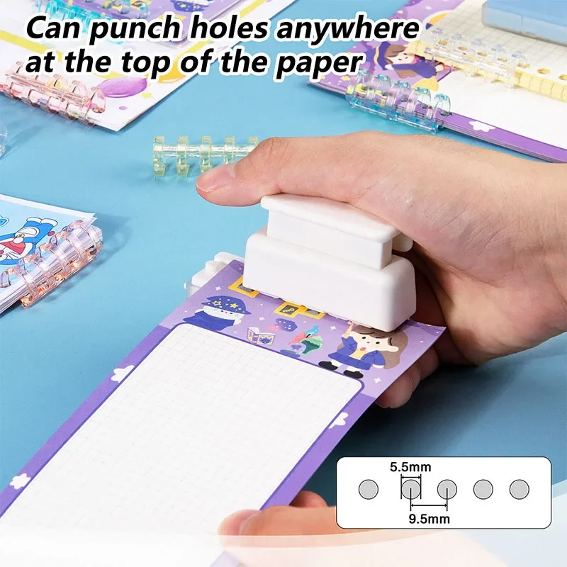 Fromthenon 5 fori Puncher Notebook a fogli mobili Carta Mini Puncher Rilegatura a fogli mobili Forniture di cancelleria per ufficio per studenti