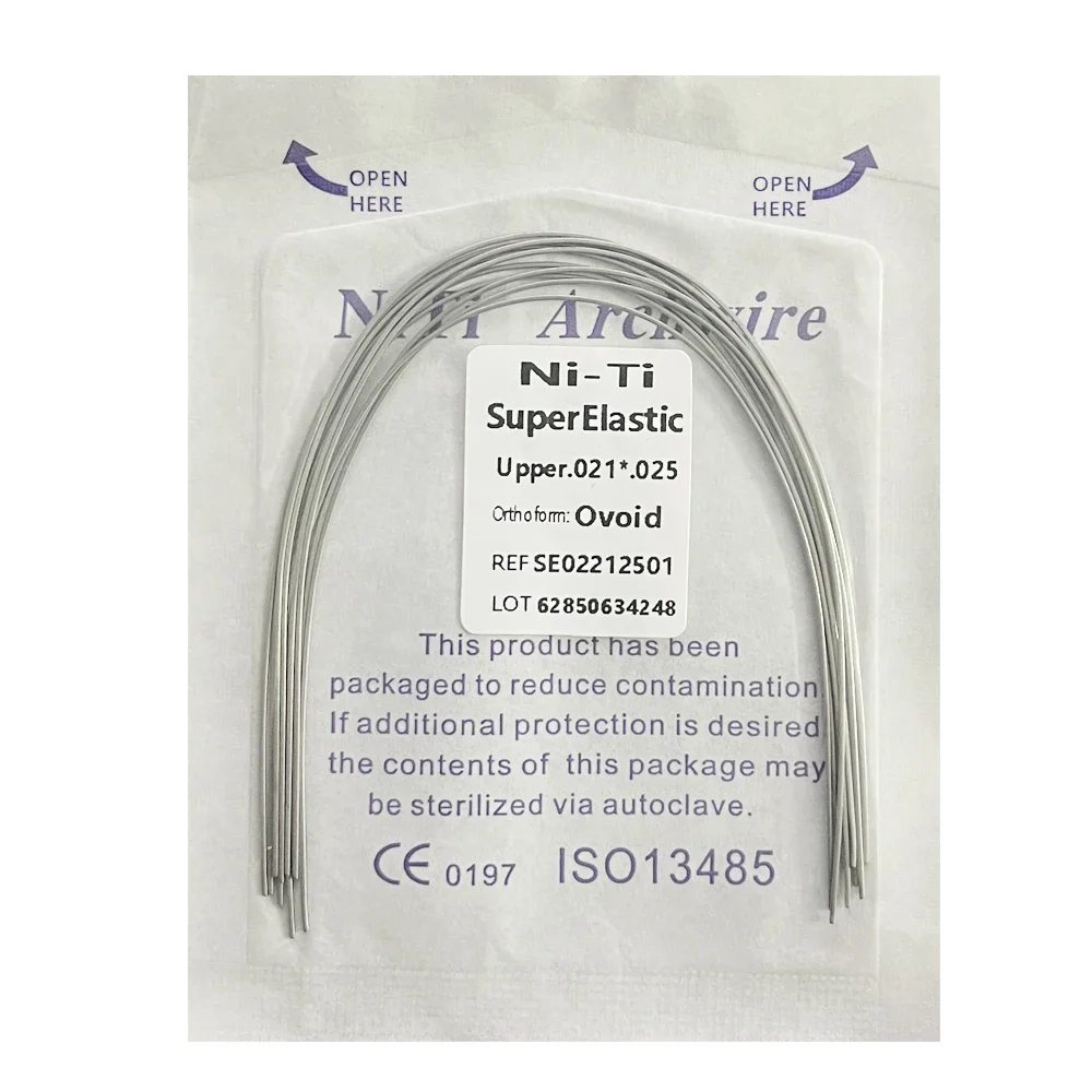 10 unidades/pacote fios de arco dental ortodôntico super elástico niti redondo retângulo arco inferior/superior 012/014/016/018/020/16x16/16x22