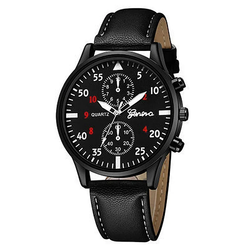 Conjunto de relojes para hombre de 4/1 Uds., reloj de cuero de diseño a la moda de lujo, reloj de cuarzo para hombre, reloj de regalo, reloj Masculino (sin caja)