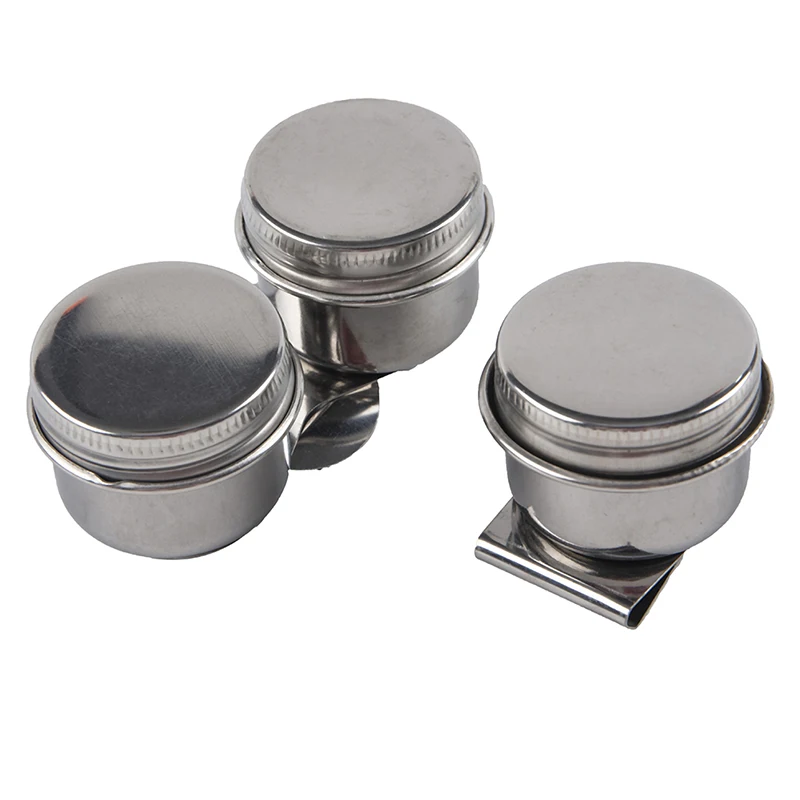 Dụng Cụ Inox Nghệ Thuật Tiếp Liệu Dễ Dàng Vệ Sinh Kiểu Dáng Hình Trống Sinh Viên Tranh Sơn Dầu Nồi Trường Bảng Đơn Đôi Lỗ Dipper 1 máy Tính