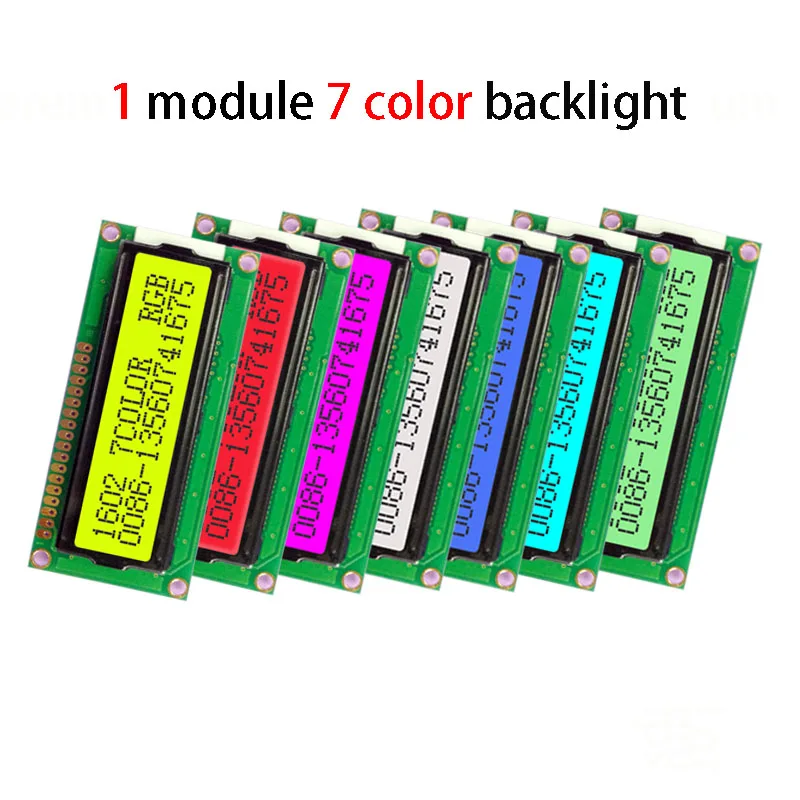 Módulo de pantalla Lcd 1602 16x2, placa I2C IIC, plástico I2C, 3,3 v, 5v, pantalla seleccionable azul, verde, blanco y rojo HD44780 SPLC780D
